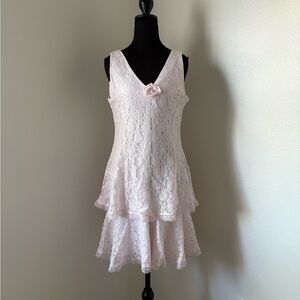 Vintage Light Pink Ruffled Dress- Size M